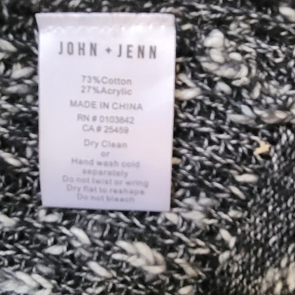 John + Jenn Black and White Mid Length Duster Oversized Cardigan Size XS - Picture 12 of 14